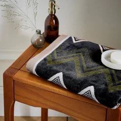 Claudia Towel Charcoal/Green/Pink