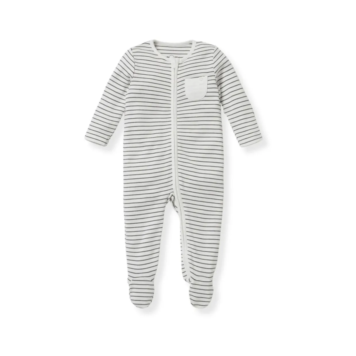 Clever Zip Striped Logo Sleepsuit