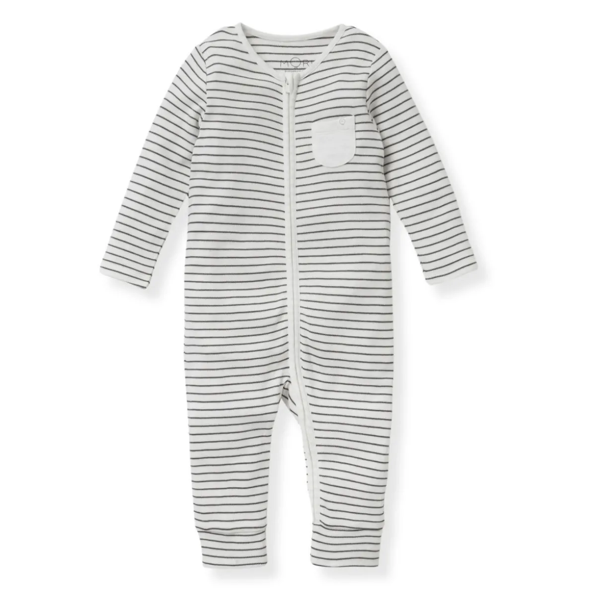 Clever Zip Striped Logo Sleepsuit