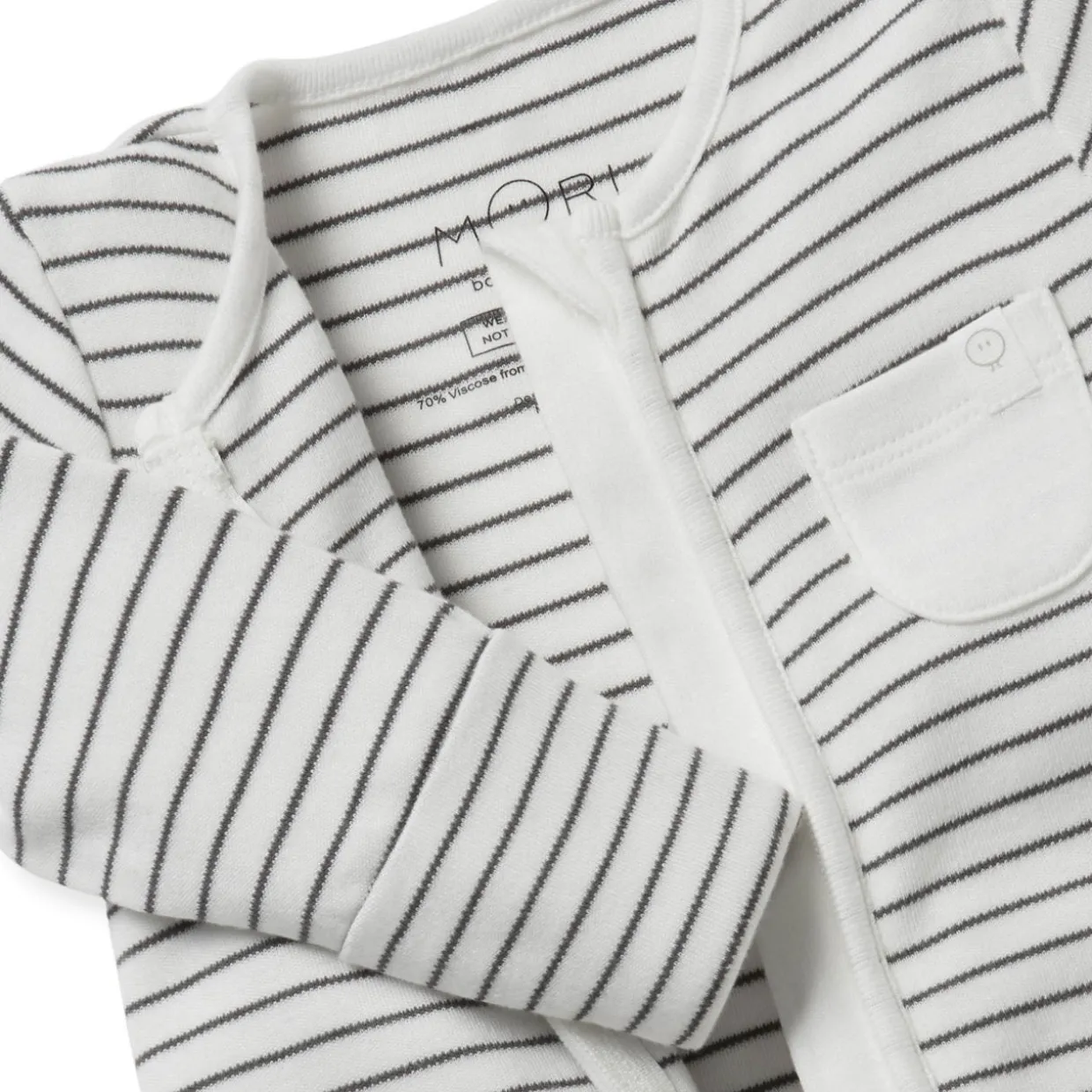 Clever Zip Striped Logo Sleepsuit