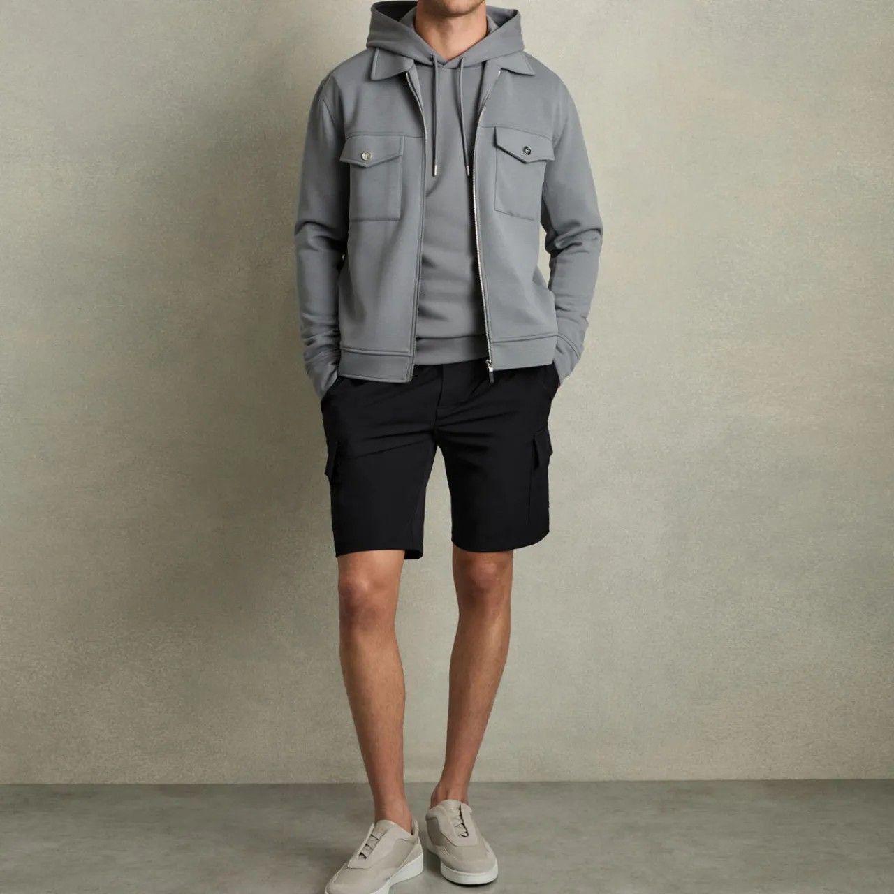 Discount REISS Climb Drawstring Technical Cargo Shorts