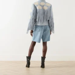 Cloud Fringed Leather Jacket