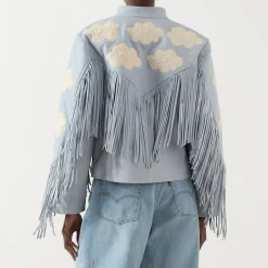 Cloud Fringed Leather Jacket