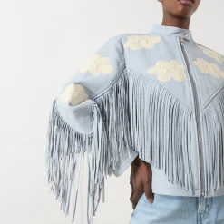 Cloud Fringed Leather Jacket