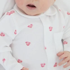 Best ROSA & BLUE Collared Heart Sleepsuit