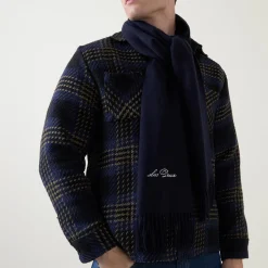 Contrast Logo Fringed Scarf