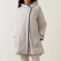 Fashion JOSEPH RIBKOFF Contrast-Trim Parka Jacket