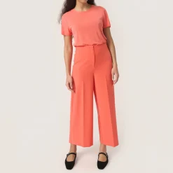 Fashion SOAKED IN LUXURY Corinne High-Rise Cropped Wide Leg Trousers