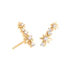 Clearance ASTRID & MIYU Cosmic Crystal Climber Stud Earrings