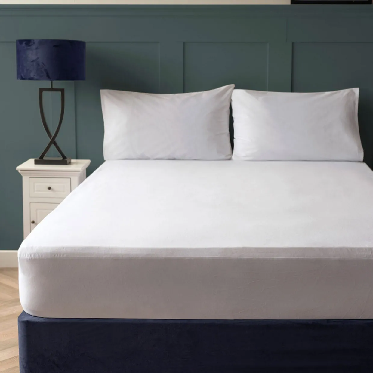 Cotton Jersey Mattress Protector White