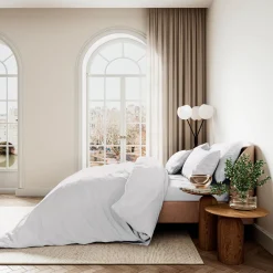 Sale BEDECK BELFAST Cotton Sateen Fitted Sheet White