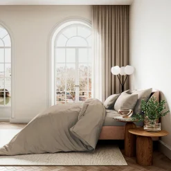 Cotton Sateen Standard Pillowcase Pair Truffle