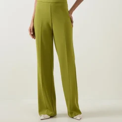 Crepe-Knit Wide Leg Trousers