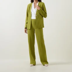 Crepe-Knit Wide Leg Trousers