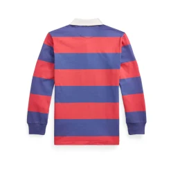 Crest Logo Striped Rugby Shirt 6-12 Years