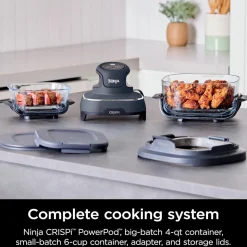 Hot NINJA CRISPi 4-in-1 Portable Glass Air Fryer Cyber Space