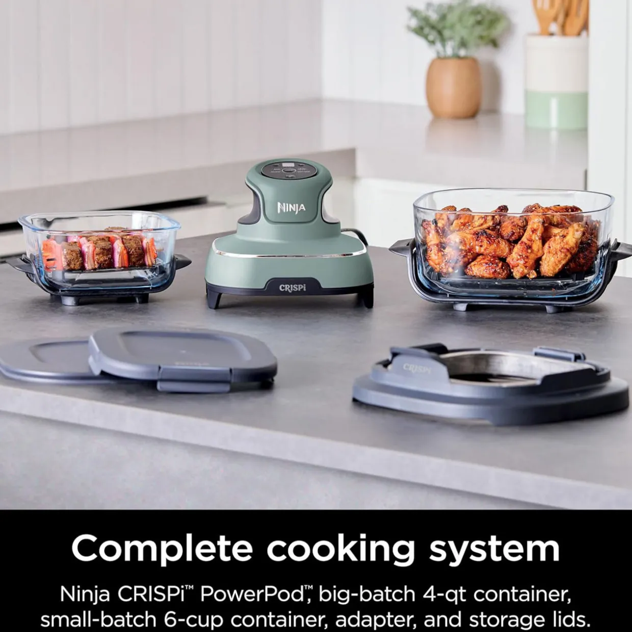 CRISPi 4-in-1 Portable Glass Air Fryer Sage