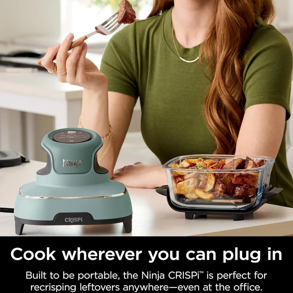 CRISPi 4-in-1 Portable Glass Air Fryer Sage