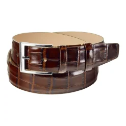 Croc Embossed Leather Belt
