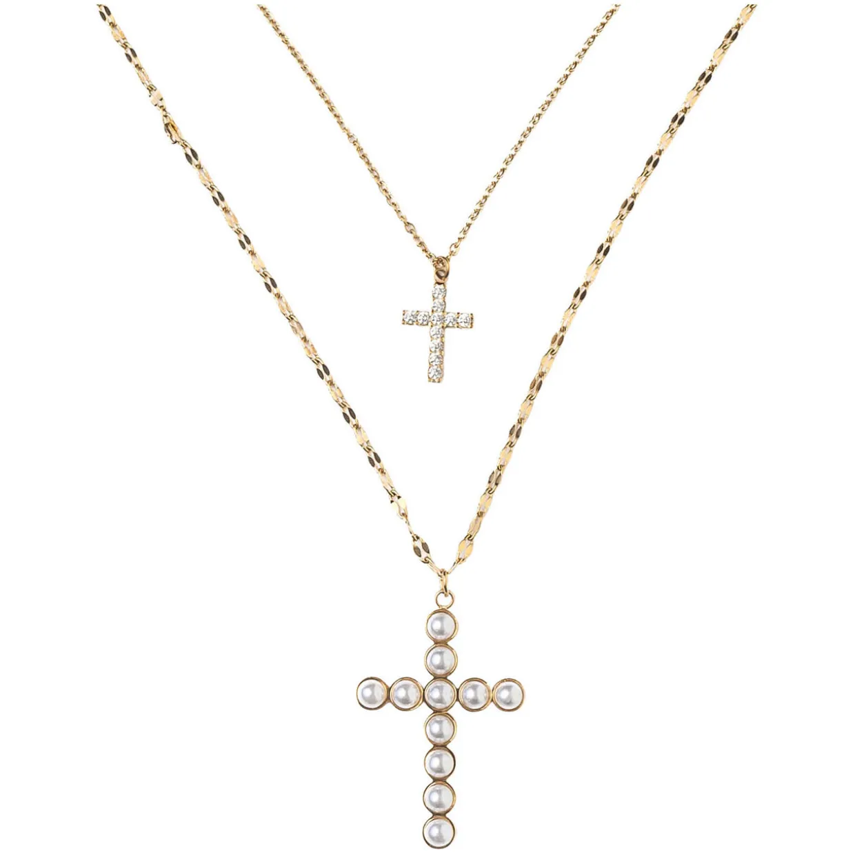 Cross Double-Layer Necklace