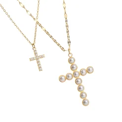 Cross Double-Layer Necklace