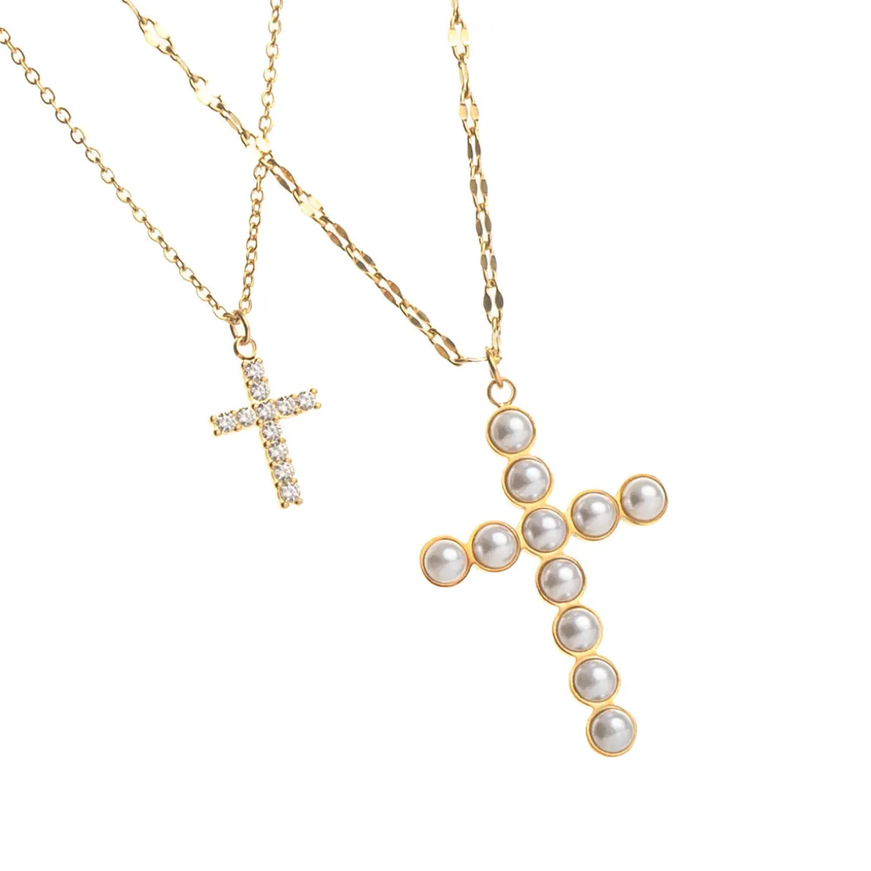 Cross Double-Layer Necklace