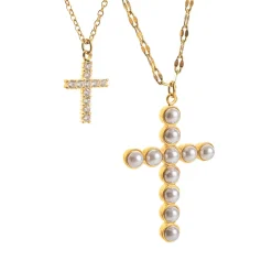 Cross Double-Layer Necklace