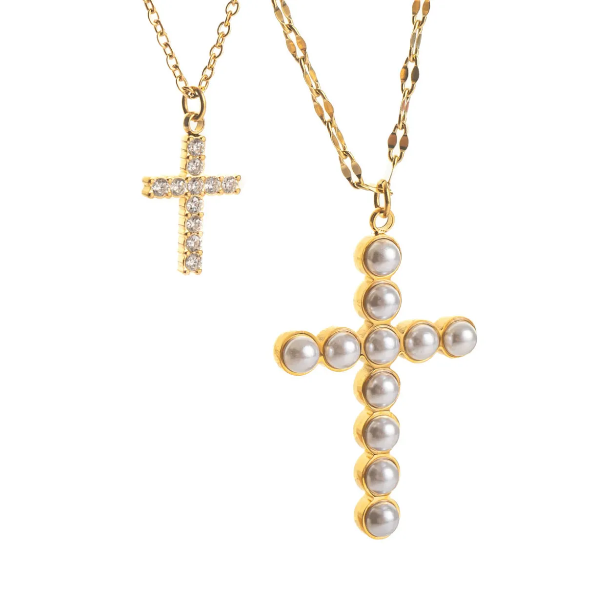 Cross Double-Layer Necklace