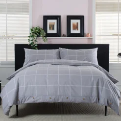 Hot THE LYNDON COMPANY Crossley Heath Duvet Set Grey/White