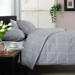 Hot THE LYNDON COMPANY Crossley Heath Duvet Set Grey/White