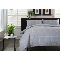 Hot THE LYNDON COMPANY Crossley Heath Duvet Set Grey/White