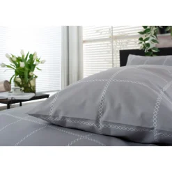 Hot THE LYNDON COMPANY Crossley Heath Duvet Set Grey/White