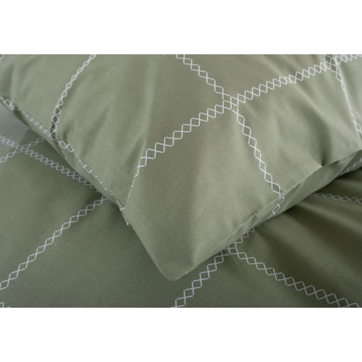 Crossley Heath Duvet Set Green/White