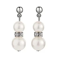Clearance NEWBRIDGE SILVERWARE Crystal Pearl Drop Earrings