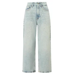 Sale GOOD AMERICAN Crystal Stars 90s Cropped Straight Leg Jeans