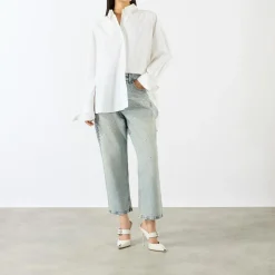 Sale GOOD AMERICAN Crystal Stars 90s Cropped Straight Leg Jeans