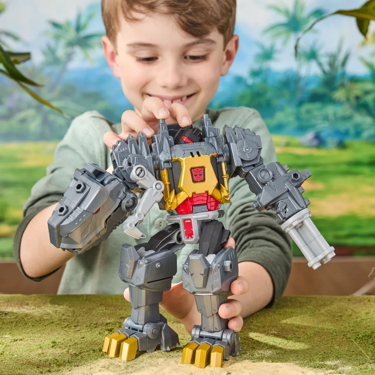 Best TRANSFORMERS Cyberworld Grimlock Chomp & Battle