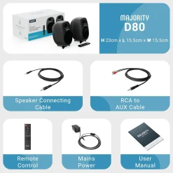 D80 Bookshelf Speaker Black