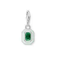 Fashion THOMAS SABO 3D Green Octagon Charm
