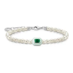 Clearance THOMAS SABO 3D Green Stone Pearl Bracelet