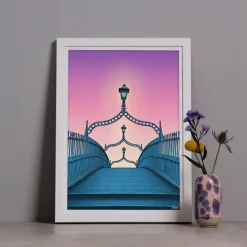 Clearance JANDO Dawn Dusk Ha'Penny Bridge Framed Print