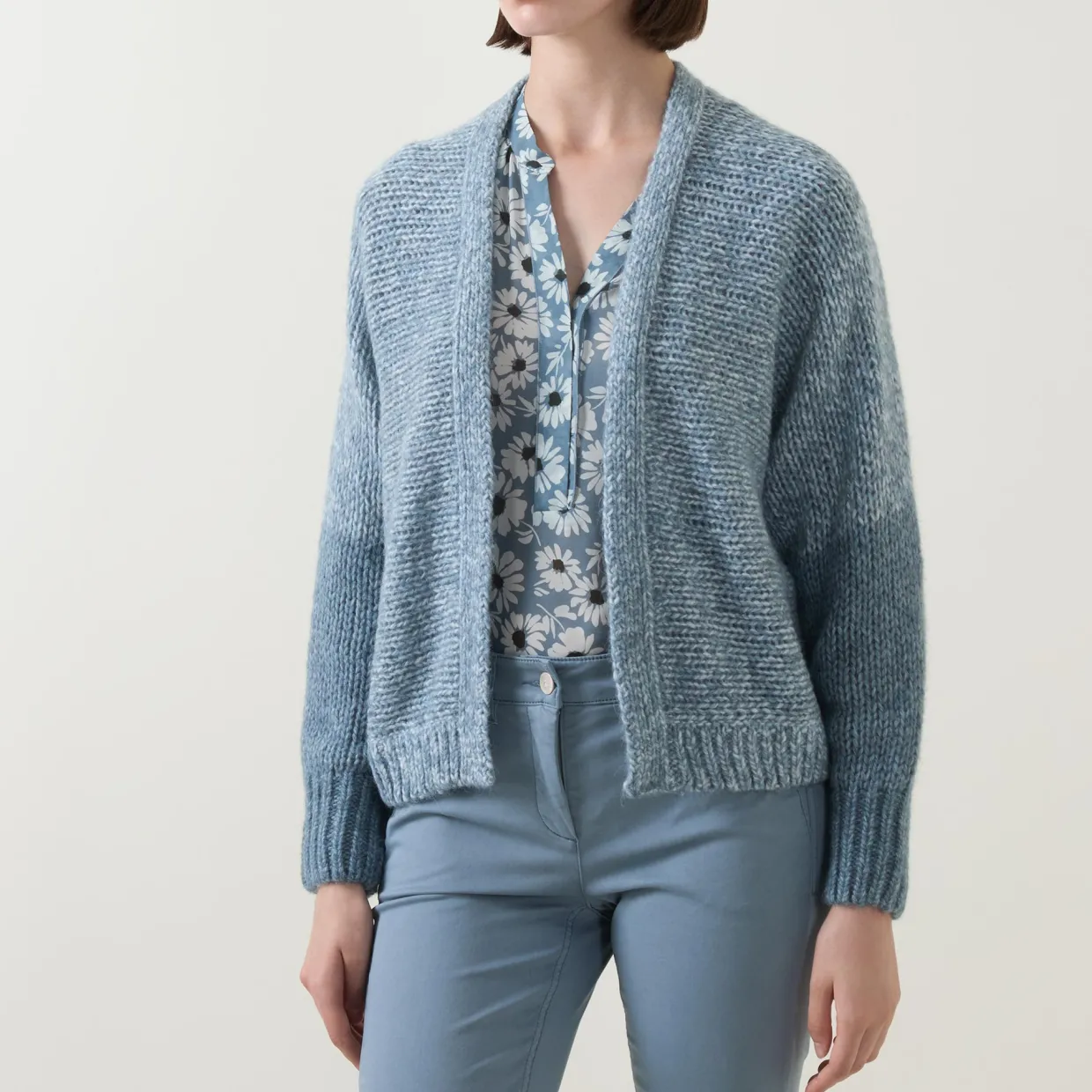 Degradé-Effect Knit Cardigan