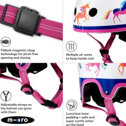 Outlet MICRO SCOOTERS Deluxe Premium Unicorn Helmet Small