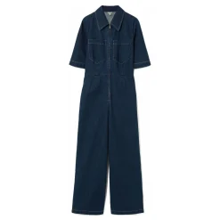 Denim Contrast Stitch Jumpsuit