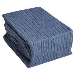 Outlet FOXFORD Denim Knitted Ribbed Bed Blanket