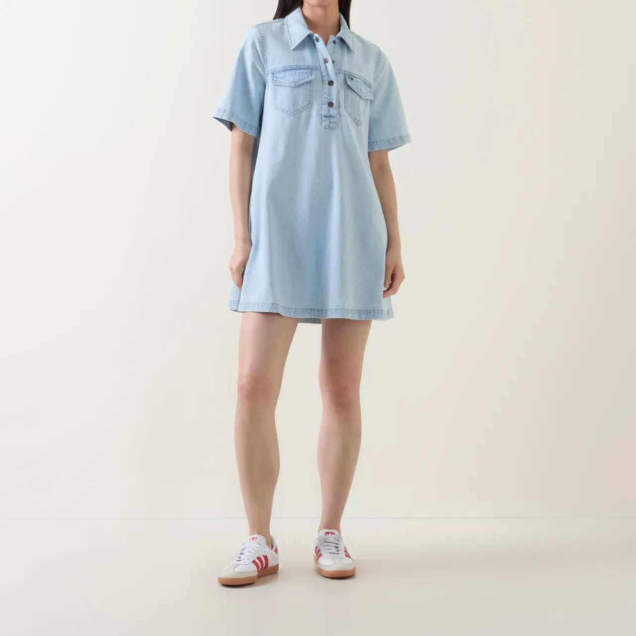 Hot TOMMY JEANS Denim Mini Shirt Dress