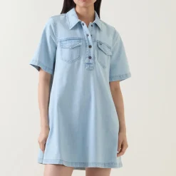 Hot TOMMY JEANS Denim Mini Shirt Dress