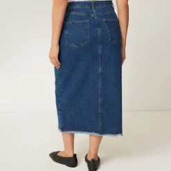 Denim Slit Skirt