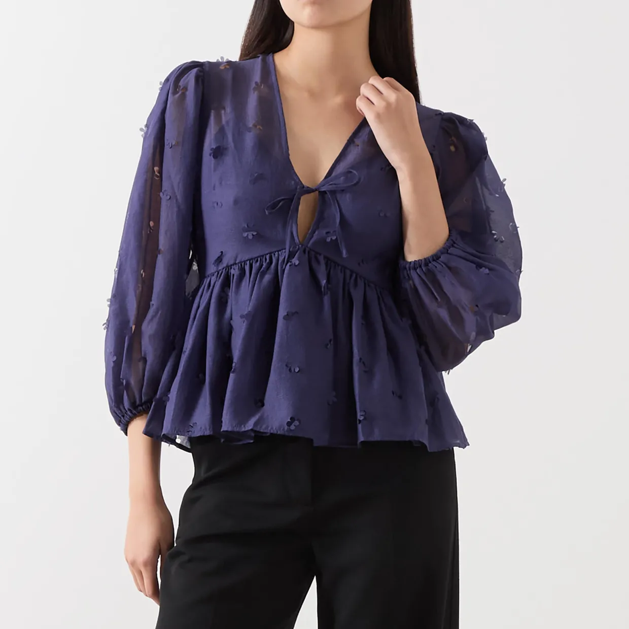 Ditzy Floral Peplum Blouse