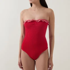 Dolly Gingham Bandeau Swimsuit